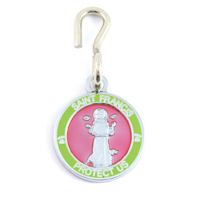 St. Francis Pet Medals (Fuchsia-Lime)