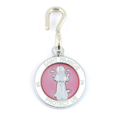 St. Francis Pet Medals (Fuchsia-White)