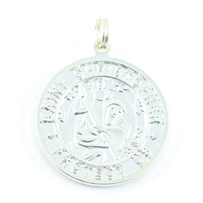 Large Silver-plated St. Christopher Medal (Silver-Silver)