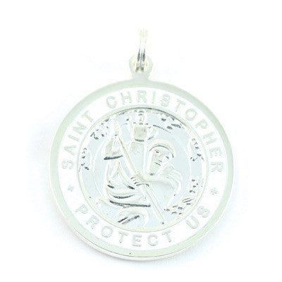 Large Silver-plated St. Christopher Medal (Silver-White)