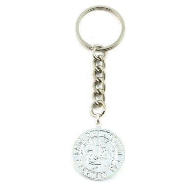 Large St. Christopher Medal Keychain (Silver-Silver)