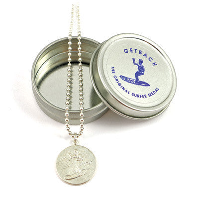 Large Sterling Silver St. Christopher Medal (Slate-White)