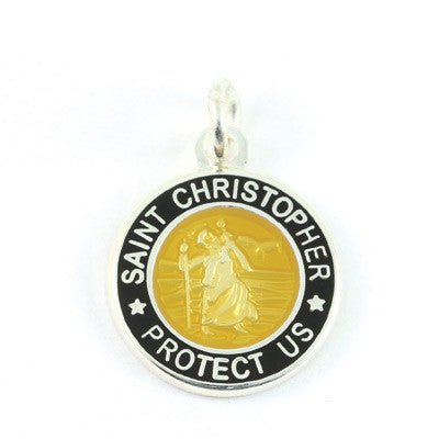 Mini Silver-plated St. Christopher Medals (Bronze-Black)