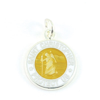 Mini Silver-plated St. Christopher Medals (Bronze-White)