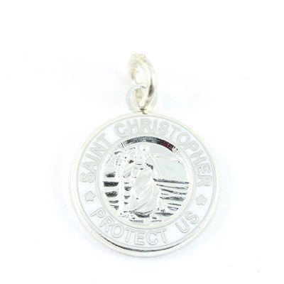 Mini Silver-plated St. Christopher Medals (Silver-White)