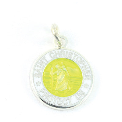 Mini Silver-plated St. Christopher Medals (Yellow-White)
