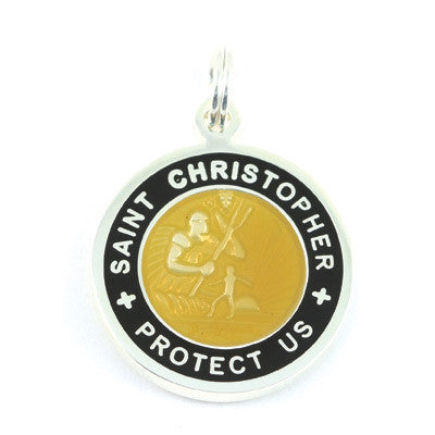Small Silver-plated St. Christopher Medal (Bronze Black)
