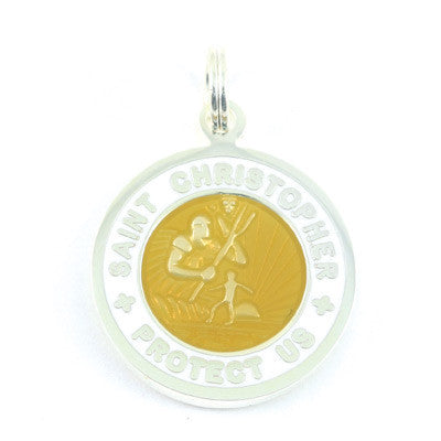 Small Silver-plated St. Christopher Medal (Bronze White)