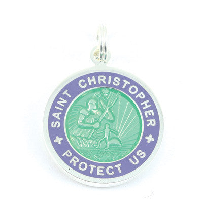 Small Silver-plated St. Christopher Medal (Seagreen Lavender)