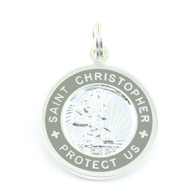 Small Silver-plated St. Christopher Medal (Silver Slate)