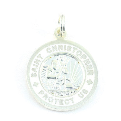 Small Silver-plated St. Christopher Medal (Silver White)