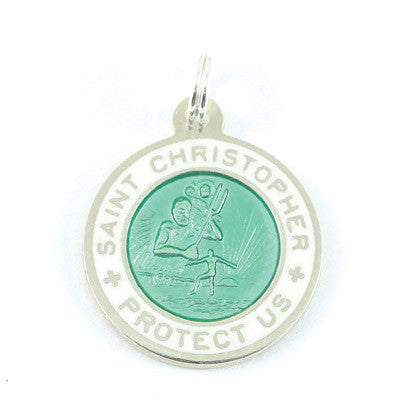 Small Sterling Silver St. Christopher Medals (Seagreen-White)