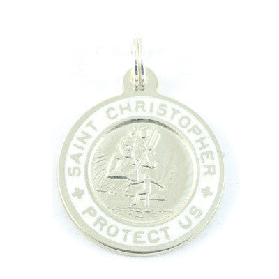 Small Sterling Silver St. Christopher Medals (Silver-White)