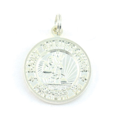 Small Silver-plated St. Christopher Medal (Silver Silver)