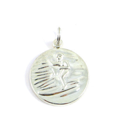Small Silver-plated St. Christopher Medal (Orange White)