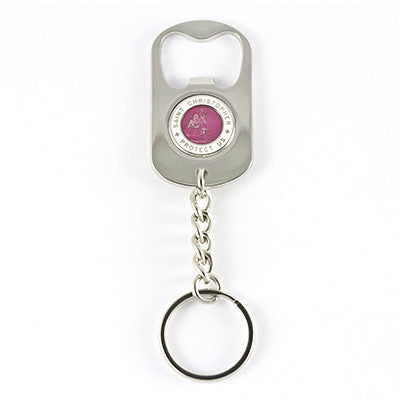 Bottle Opener Keychain (Fuchsia-White)