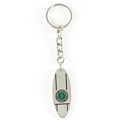 St. Christopher Surfboard Keychain (Kelly Green Black)