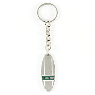 St. Christopher Surfboard Keychain (Kellygreen-White)