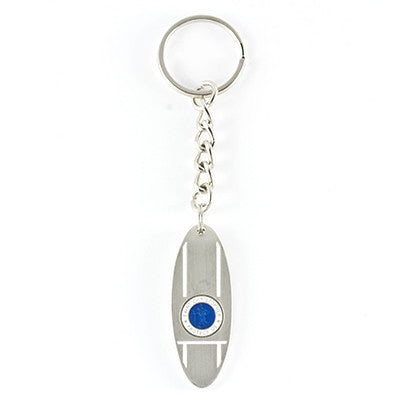 St. Christopher Surfboard Keychain (Royalblue-White)