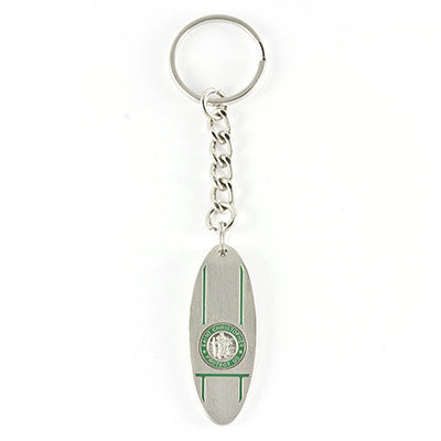 St. Christopher Surfboard Keychain (Silver-Kellygreen)