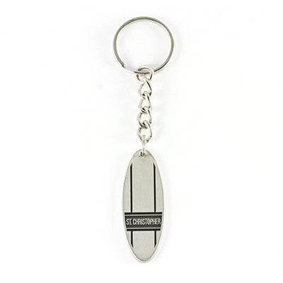 St. Christopher Surfboard Keychain (Smoke-Black)