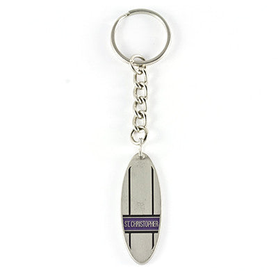 St. Christopher Surfboard Keychain (Violet-Black)